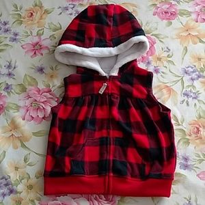 Carter's Black and Red Velour Hoodie 18 month